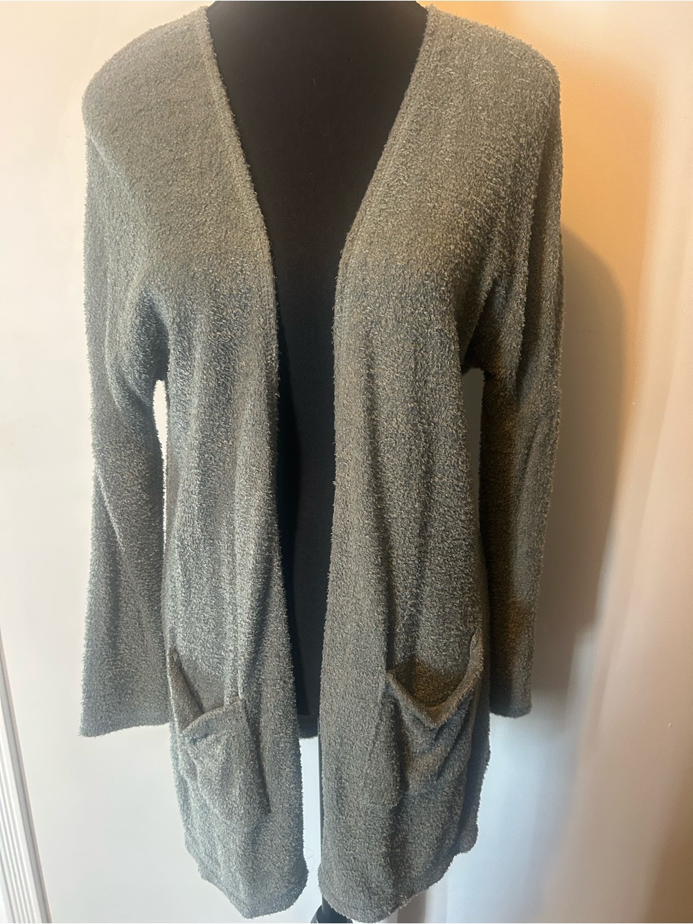 Z Supply Blue/Gray Open-Front Knit Cardigan